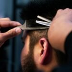 Barber trimming a man’s thinning hair, illustrating hair loss treatment options for men